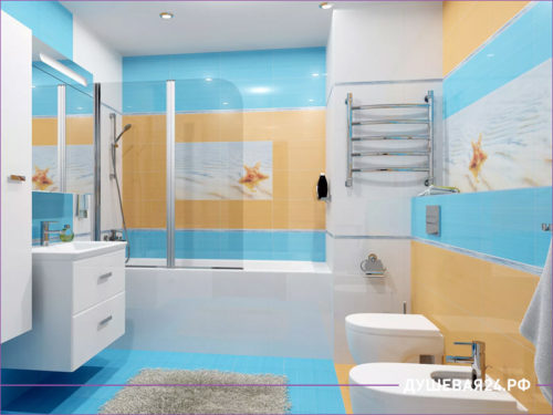 Цветная стильная ванная комната